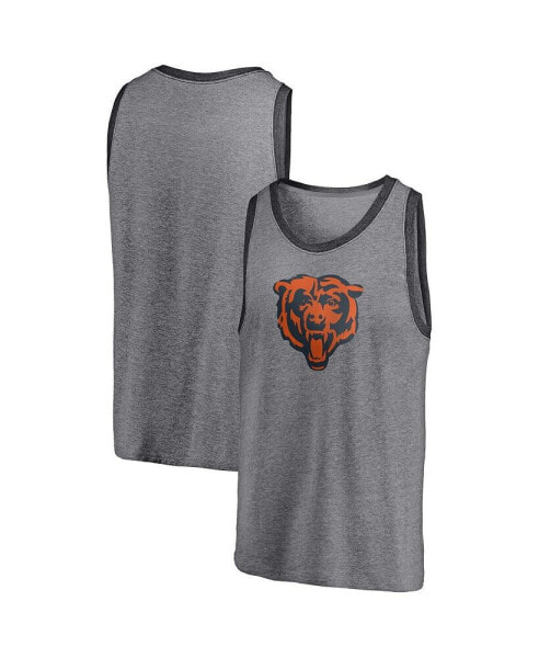 Men's Heathered Gray and Heathered Charcoal Chicago Bears Famous Tri-Blend Tank Top