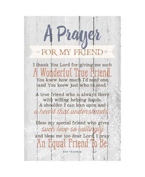 Prayer for My Friend New Horizons Wood Plaque with Easel, 6" x 9"