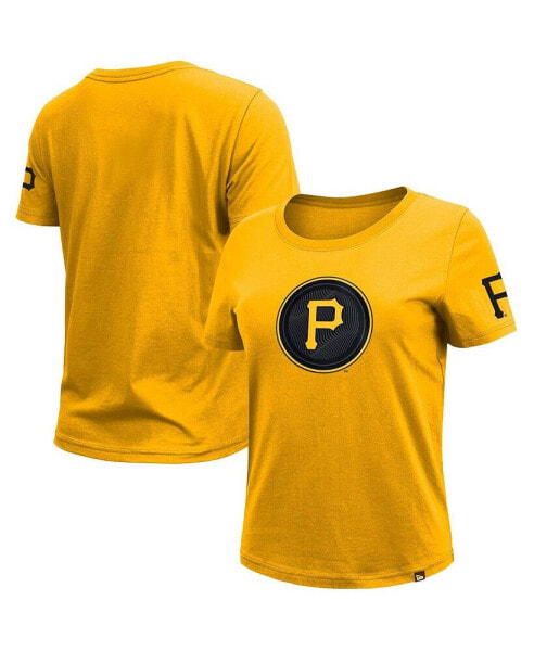 Women's Gold Pittsburgh Pirates 2023 City Connect Cap Logo T-shirt
