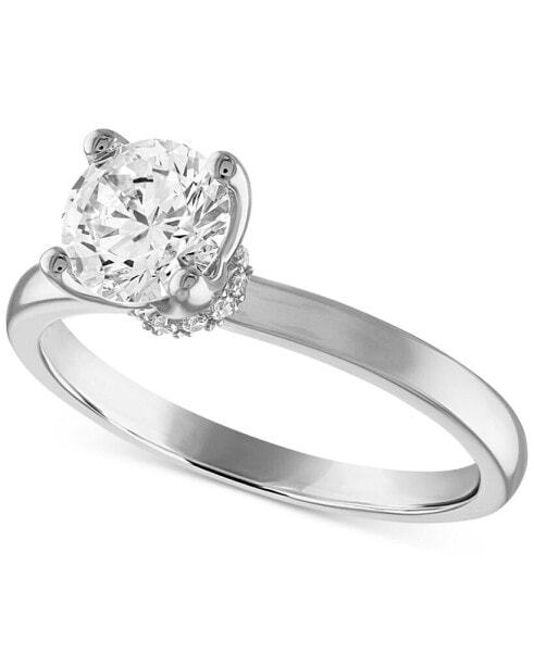 Certified Diamond Solitaire Engagement Ring (1 ct. t.w.) in 14k White Gold featuring diamonds with the De Beers Code of Origin, Created for Macy's