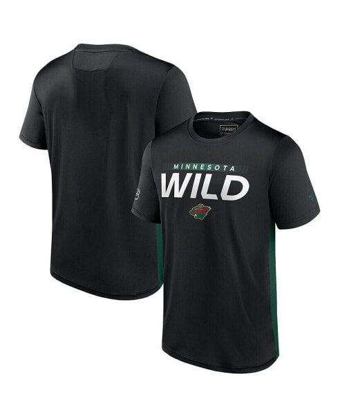 Men's Black, Green Minnesota Wild Authentic Pro Rink Tech T-shirt