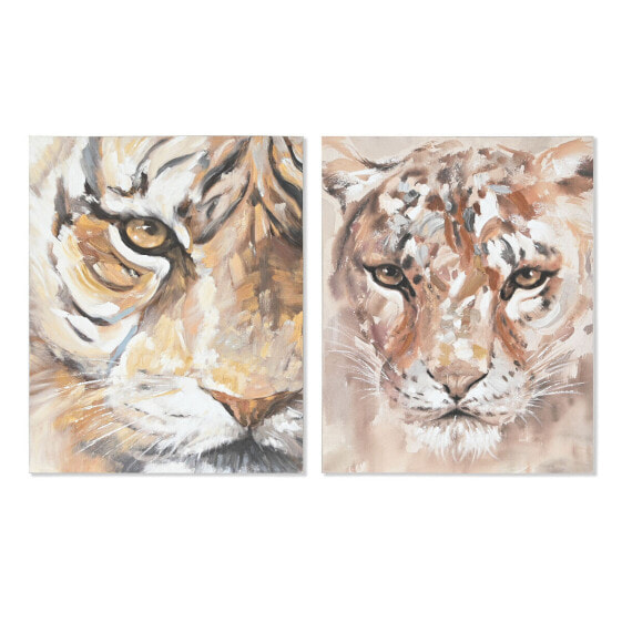 Картина Home ESPRIT Колониальный Тигр 80 x 3,7 x 100 cm (2 штук)