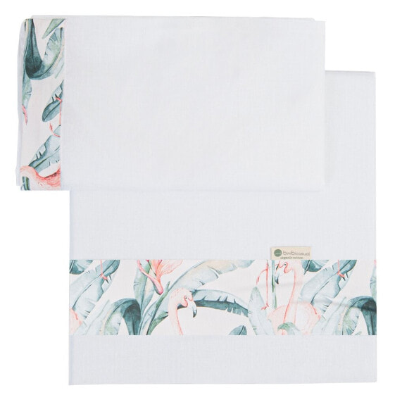 BIMBIDREAMS Flamingo 3 Pieces Set Sheets For Cradle 50X80 cm