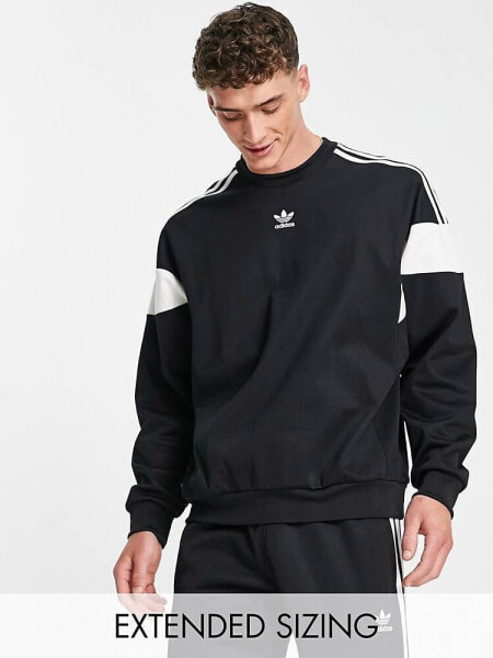 adidas Originals Adicolor Classics cut line crew neck sweatshirt in black 