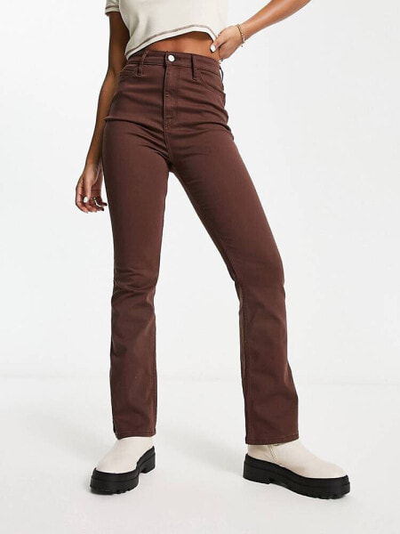 Hollister high rise flare jeans in brown