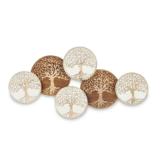 Wall Decoration White Brown Mango wood Tree of Life 102 x 55 x 5 cm