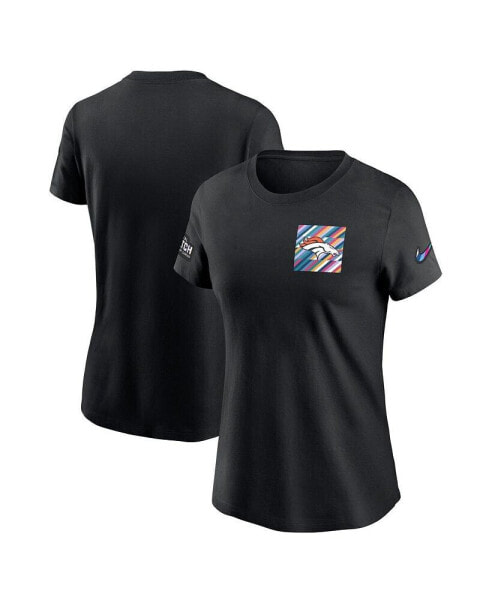 Women's Black Denver Broncos 2023 NFL Crucial Catch Sideline Tri-Blend T-shirt