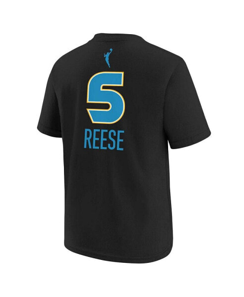 Big Boys and Girls Angel Reese Black Chicago Sky 2024 WNBA Draft Name Number T-Shirt