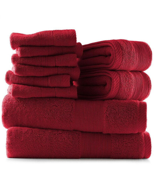 Bath Towel Collection, 100% Cotton Luxury Soft 10 Pc Set