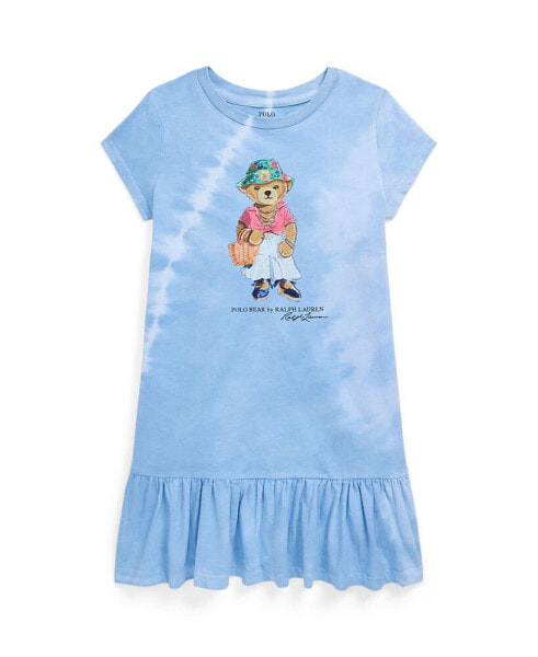 Платье для малышей Polo Ralph Lauren с принтом Polo Bear в стиле тай-дай из хлопка