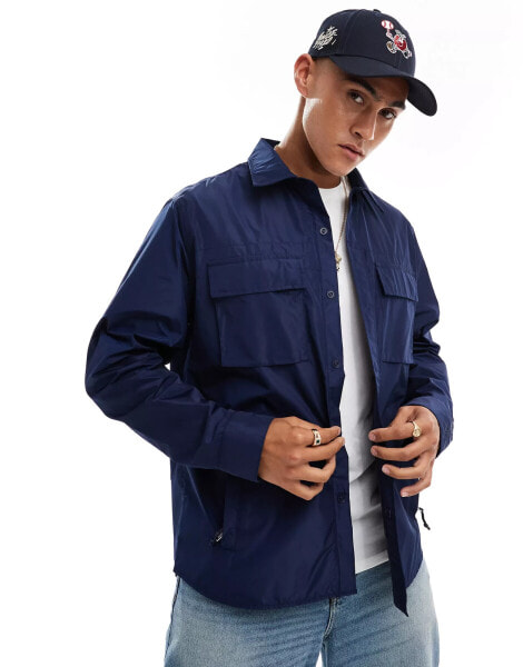 Polo Ralph Lauren lined shirt jacket in navy