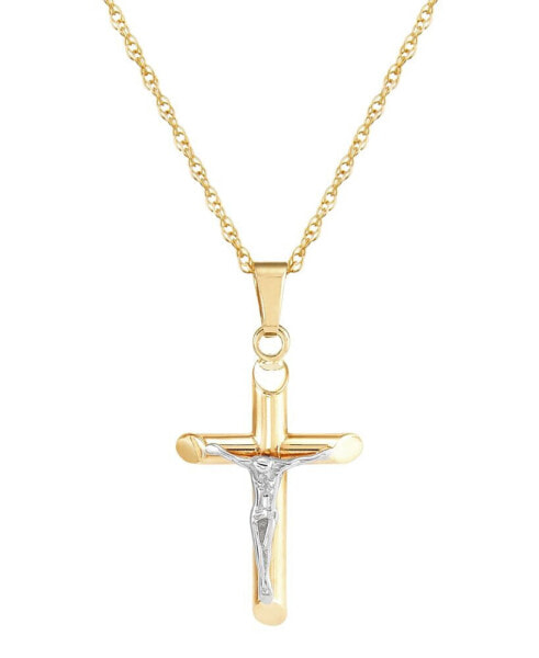 Macy's crucifix Cross 18" Pendant Necklace in 14k Two-Tone Gold