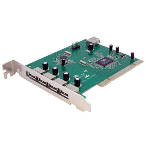 StarTech.com 7 Port PCI USB Card Adapter - PCI/PCI-X - USB 2.0 - PCI 2.2 - Green - CE - FCC - TAA - REACH - VIA/VLI - VT6212
