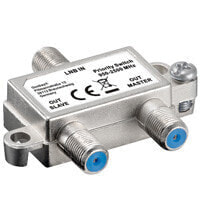 Wentronic Goobay SAT Priority Splitter, Cable splitter, 950 - 2400 MHz, Silver, Metal, Female/Female, 49.8 mm