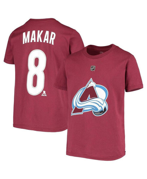 Big Boys Cale Makar Burgundy Colorado Avalanche Player Name and Number T-shirt
