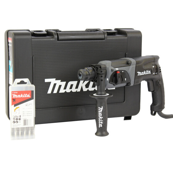 Makita Kombihammer HR2470BX40 + 5-tlg. SDS-Plus Bohrerset im Transportkoffer