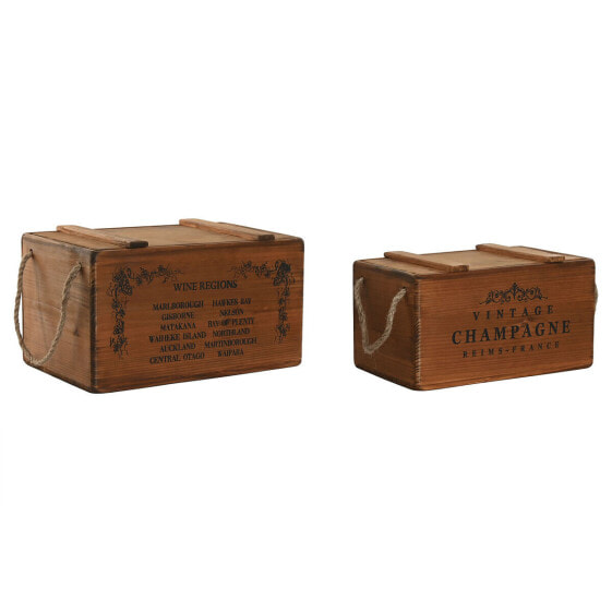 Ящики для хранения домашние Home ESPRIT Натуральная древесина ели 38 x 24 x 22 см 4 предмета