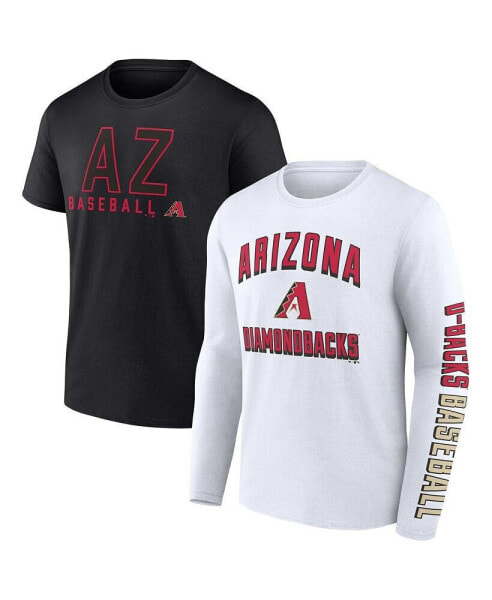 Men's Black, White Arizona Diamondbacks Two-Pack Combo T-shirt Set