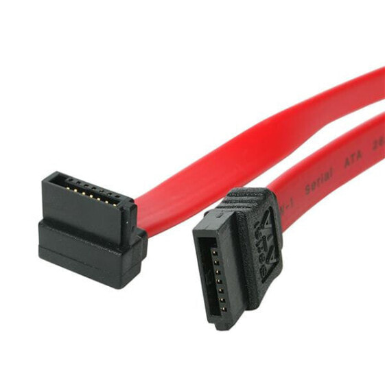 StarTech.com 6in SATA to Right Angle SATA Serial ATA Cable - 0.152 m - SATA III - Male/Male - Red - Straight - Right