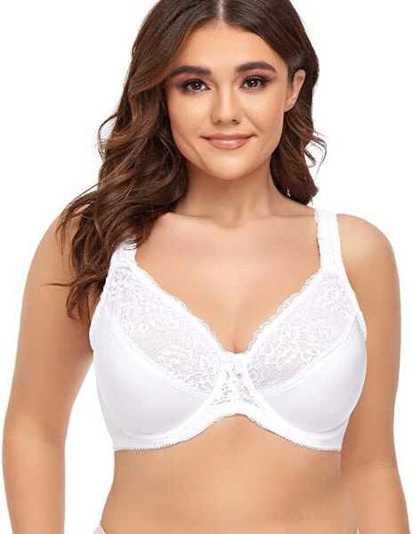 Ayigedu Women's Large Size Lace Bra Unpadded with Underwire Minimiser Full Cup Bra