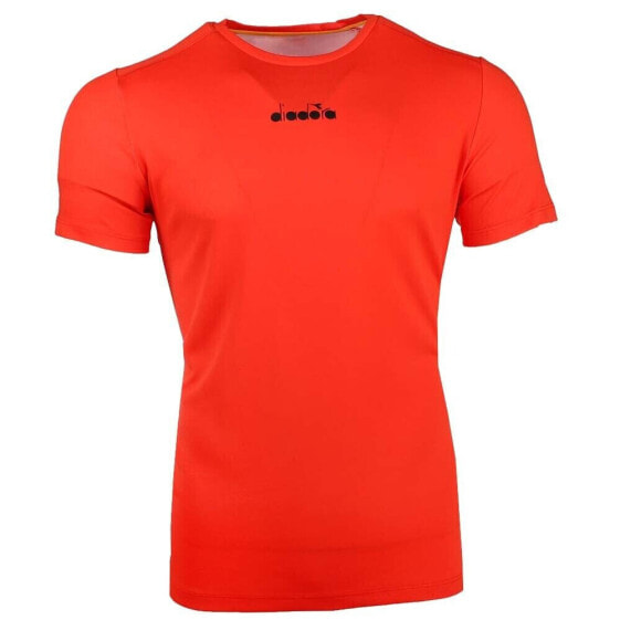 Diadora Easy Tennis Crew Neck Short Sleeve Athletic T-Shirt Mens Red Casual Tops