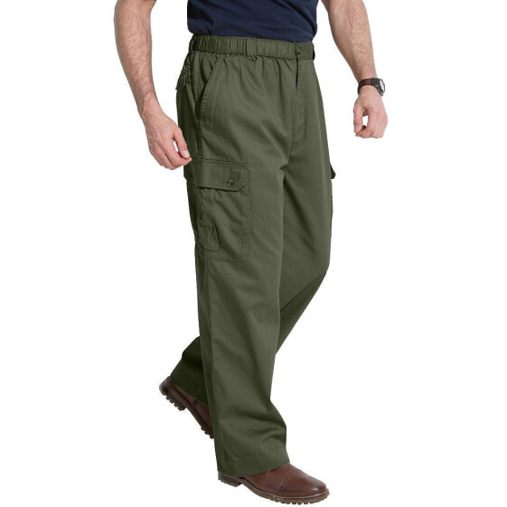 Оливковые мужские брюки Kingsize Full-Elastic Waist Cargo Pants