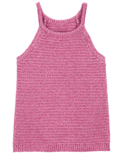 Toddler Halter Neck Crochet Sweater Tank 5T