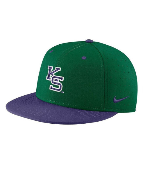 Men's Green Kansas State Wildcats Aero True Baseball Performance Fitted Hat