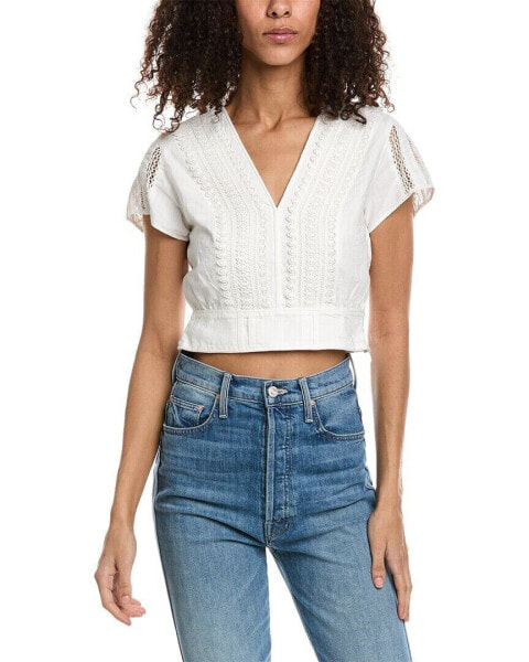 The Kooples Lace-Trim Top Women's White 1