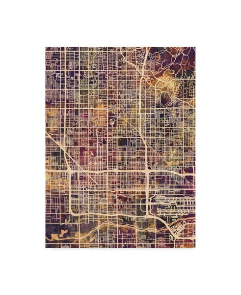 Michael Tompsett Phoenix Arizona City Map II Canvas Art - 20" x 25"