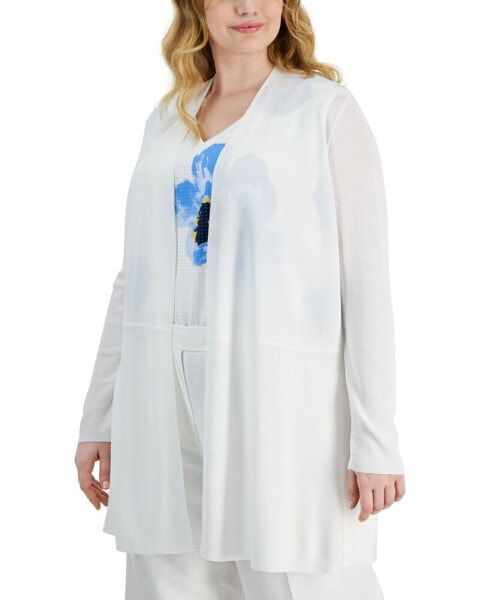 Plus Size Monterey Open-Front Cardigan