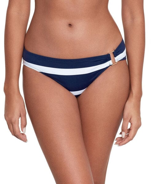 Women's Striped O-Ring Hipster Bikini Bottoms
