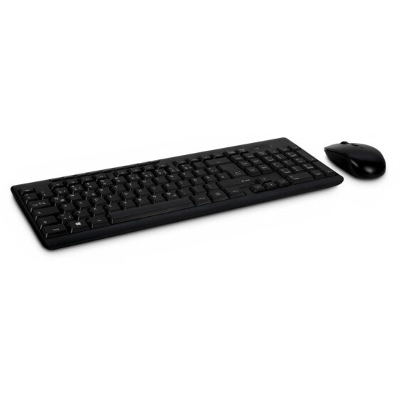 Inter-Tech KB-208 - Full-size (100%) - Wired - RF Wireless - Black - Mouse included