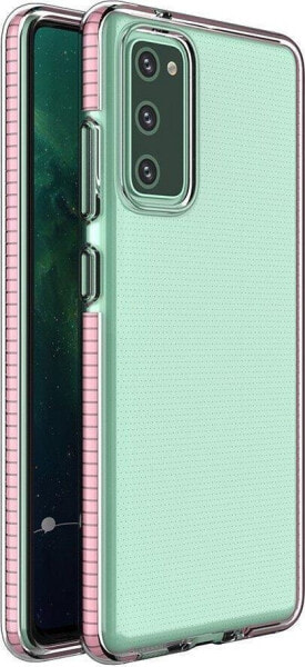 Hurtel Spring Case pokrowiec żelowe etui z kolorową ramką do Samsung Galaxy A02s EU jasnoróżowy