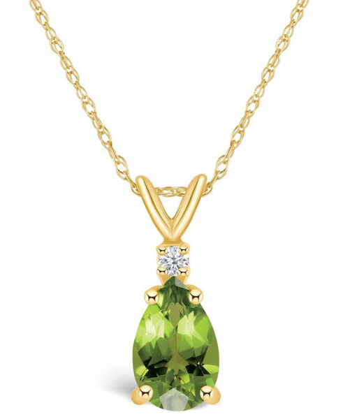 Peridot (1-1/3 ct. t.w.) and Diamond Accent Pendant Necklace in 14K Yellow Gold or 14K White Gold