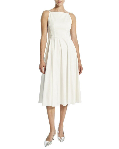 Theory Square Neck Midi Dress Women's White 8