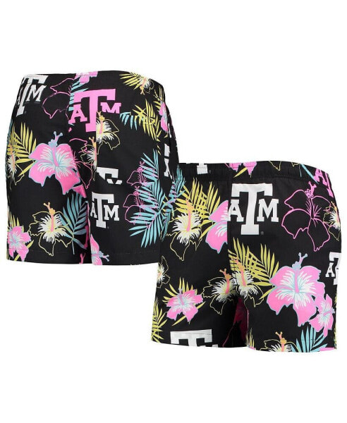 Men's Black Texas A&M Aggies Neon Floral Swim Trunks