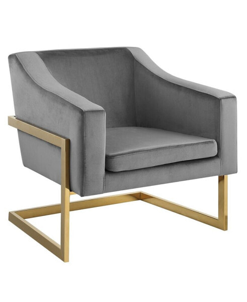 Hampshire 31" Velvet with Stainless Steel Modern Accent Chair