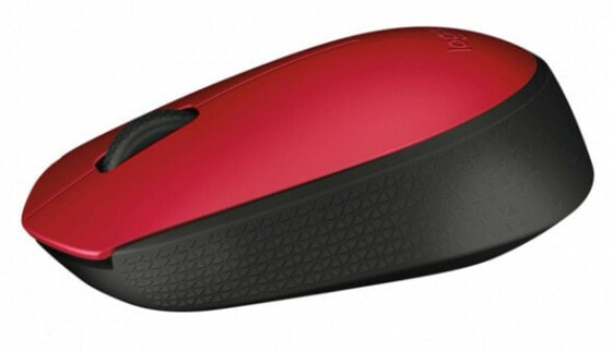 Logitech M170 Wireless Mouse - Ambidextrous - Optical - RF Wireless - 1000 DPI - Red