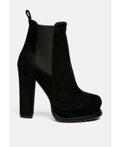 spire suede block heeled boots