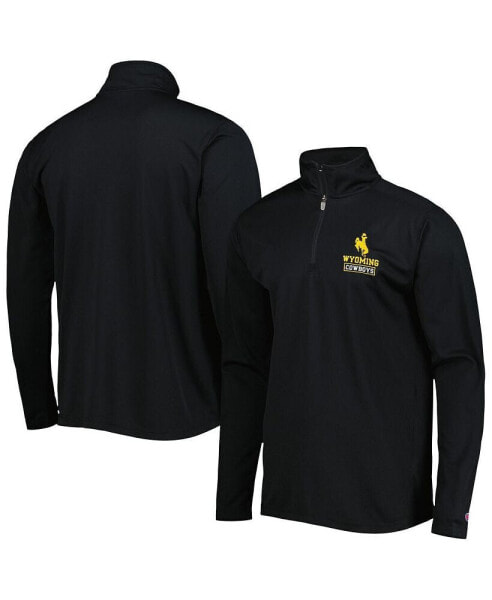 Men's Black Wyoming Cowboys Textured Quarter-Zip Jacket