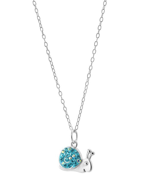 Crystal Snail Pendant Necklace in Sterling Silver, 16" + 2" extender, Created for Macy's