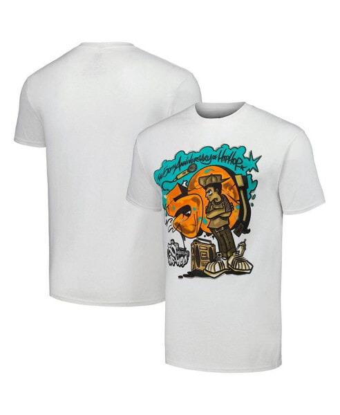 Men's White 50th Anniversary of Hip Hop Graphic T-shirt