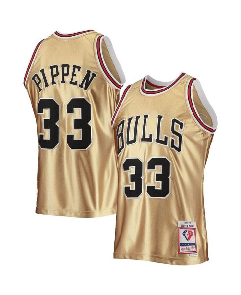 Men's Scottie Pippen Gold Chicago Bulls 75th Anniversary 1997-98 Hardwood Classics Swingman Jersey