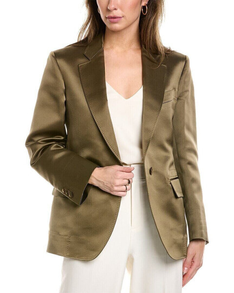 Ferragamo Silk Blazer Women's Khaki 42