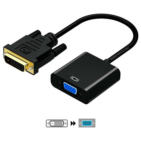 AISENS DVI 24+1 To VGA M/F adapter 10 cm