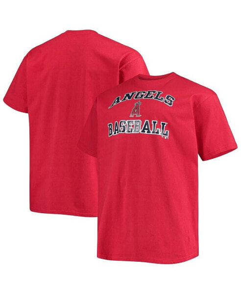 Men's Red Los Angeles Angels Big and Tall Heart T-shirt