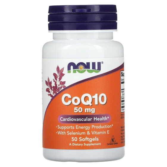 Антиоксидант NOW CoQ10, 50 мг, 50 капсул