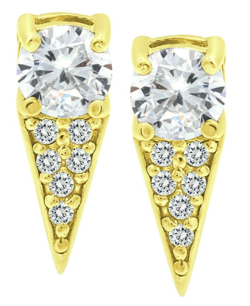 Cubic Zirconia Dagger Drop Earrings in 18k Gold-Plated Sterling Silver, Created for Macy's
