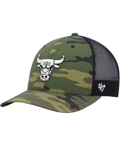 Men's Camo, Black Chicago Bulls Trucker Snapback Hat